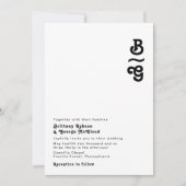 Moderne Retro Lettering Monogram Wedding Einladung (Vorderseite)