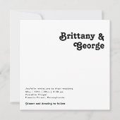 Moderne Retro Lettering Square Foto Hochzeit Einladung (Vorderseite)