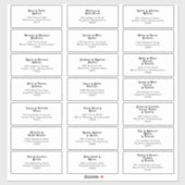 Moderne Retro Lettering Wedding Guest Address Aufkleber (Blatt)