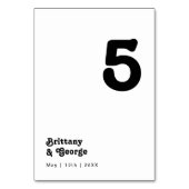 Moderne Retro Letting-Tischnummer Tischnummer (Rückseite)