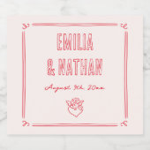 Moderne Retro-Liebe - Hochzeit mit handgezeichnete Bierflaschenetikett (Einzelnes Label)