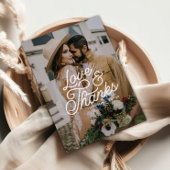 Moderne Retro-Liebe und dank Foto Hochzeit Postkarte