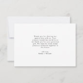 Moderne Retro-Liebe und dank Hochzeitsszenario Fot Dankeskarte (Rückseite)