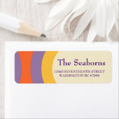 Moderne Retro-Lila-gelbe Rücksendeadresse (Insitu)