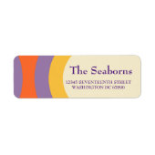 Moderne Retro-Lila-gelbe Rücksendeadresse (Vorne)