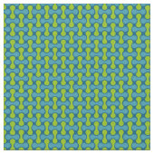 Moderne Retro-Link-Pattern in Blau und Grün Stoff (Nahaufnahme)