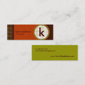 Moderne Retro MiniCard Mini Visitenkarte (Vorne/Hinten)