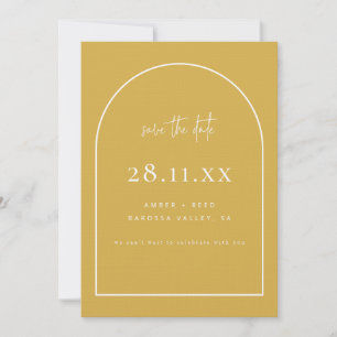 Moderne Retro-Minimalist Architektur Zitronengelb Save The Date