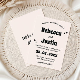 Moderne Retro-Minimalistische Hochzeit Einladung