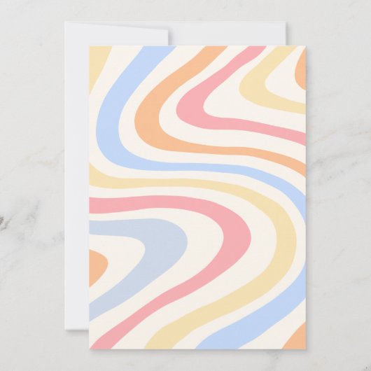 Moderne Retro-Minimalistische Pastelsommerhochzeit Einladung (Rückseite)