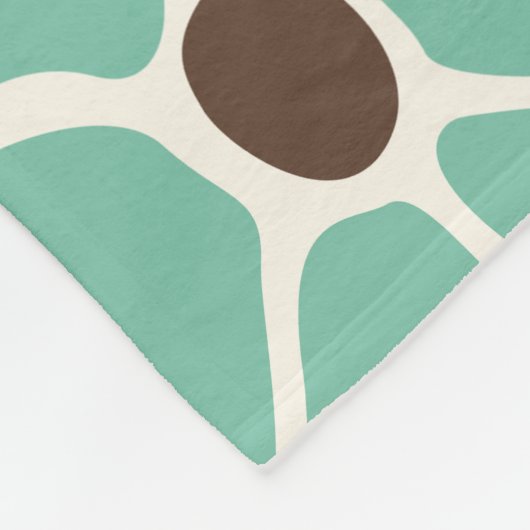 Moderne Retro Mod floral Mitte des Jahrhunderts Fleecedecke (Ecke)