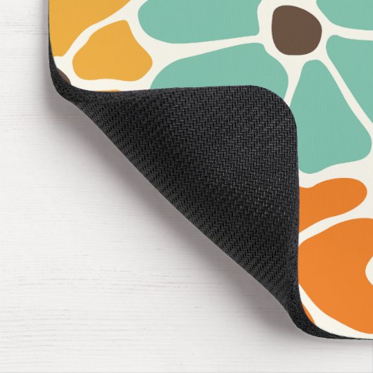 Moderne Retro Mod floral Mitte des Jahrhunderts Mousepad (Ecke)