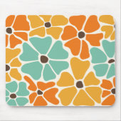 Moderne Retro Mod floral Mitte des Jahrhunderts Mousepad (Vorne)