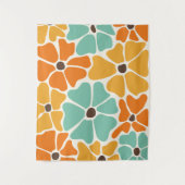 Moderne Retro Mod floral Mitte des Jahrhunderts Wandteppich (Vorderseite)