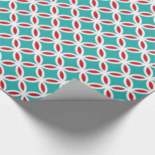 Moderne Retro-Mod-Overlapping-Kreise aus dem Mitte Geschenkpapier (Ecke)