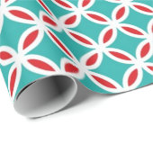 Moderne Retro-Mod-Overlapping-Kreise aus dem Mitte Geschenkpapier (Rolleneckpunkt)