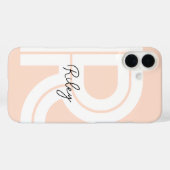 Moderne Retro Monogram, erste zeitgenössische Nied Case-Mate iPhone Hülle (Rückseite (Horizontal))