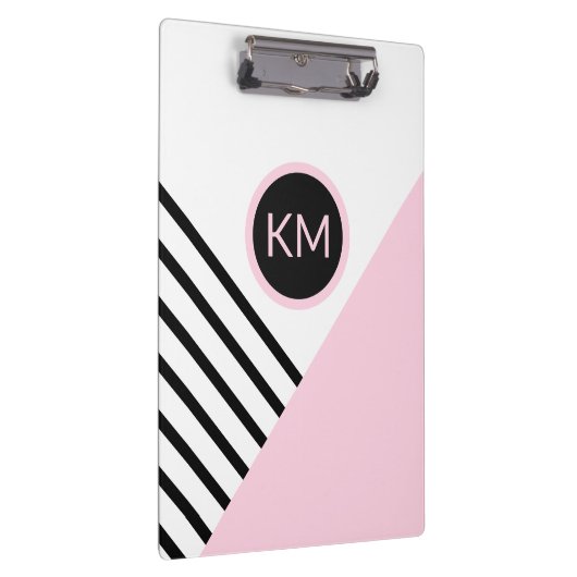 Moderne Retro Monogram Geometric Pop Art Klemmbrett (Rechts)