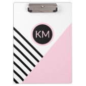 Moderne Retro Monogram Geometric Pop Art Klemmbrett (Vorderseite)