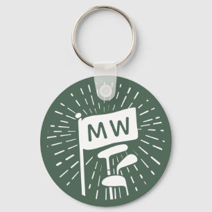 Moderne Retro Monogram Initials Golf Clubs Schlüsselanhänger