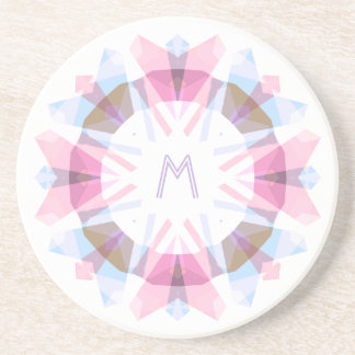 Moderne Retro-Monogramm Anfangsbuchstabe Rosa Blau Getränkeuntersetzer