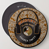 Moderne Retro-Musik - Vinyl Record | Graduate Foto Button (Vorne & Hinten)