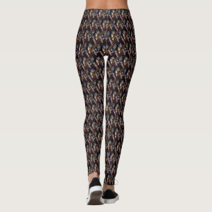 Moderne Retro-Muster Braun Leggings