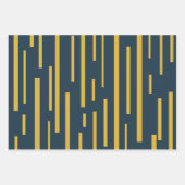 Moderne Retro-Muster des Mitteljahrhunderts Mustar Geschenkpapier Set (Vorderseite 3)