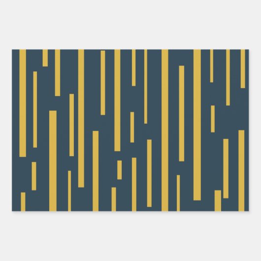 Moderne Retro-Muster des Mitteljahrhunderts Mustar Geschenkpapier Set (Vorderseite 3)