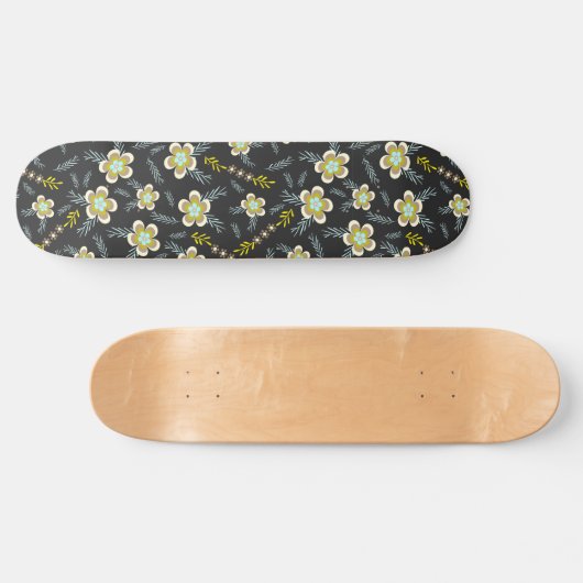 Moderne Retro-Niedliche Blumenmädchen Skateboard (Horizontal)
