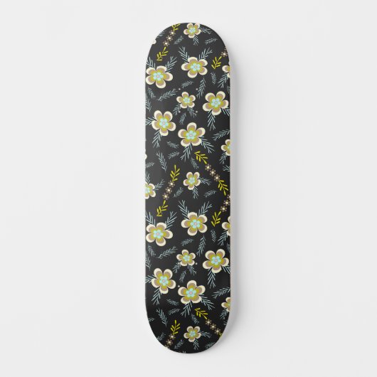 Moderne Retro-Niedliche Blumenmädchen Skateboard (Vorderseite)
