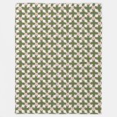 Moderne Retro-Oliv- und Rosa-Blumenraster-Decke Fleecedecke (Vorderseite)
