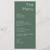 Moderne Retro Olive Green & Pink Hochzeit Menükarte (Vorderseite)