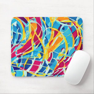 Moderne Retro-Optik Süße farbenfrohe abstrakte Kla Mousepad