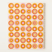 Moderne Retro Orange Circles 2023 für Monogramm Planer (Rückseite)