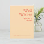 Moderne Retro Orange Cream Wedeling Well Card Hinweiskarte (Stehend Vorderseite)