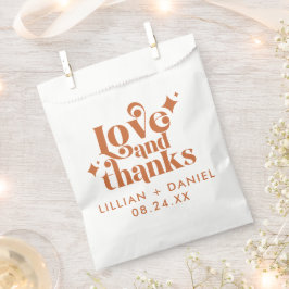 Moderne Retro Orange Hochzeit Geschenktütchen