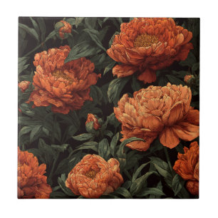 Moderne Retro Peonies Keramik Fliesen für die Wohn