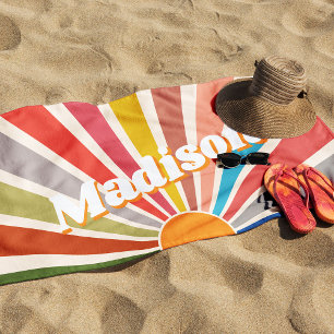 Moderne Retro-Persönliche Namen Lustige Vintage-Re Strandtuch