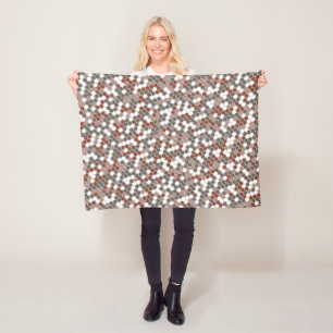 Moderne Retro-Punkte-Muster Fleecedecke