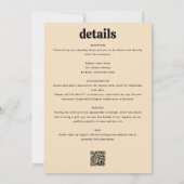 Moderne Retro-QR-Code-Hochzeit Alles in einem Einladung (Rückseite)