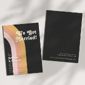 Moderne Retro Rainbow Dunkle Elopement Ankündigung