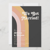 Moderne Retro Rainbow Dunkle Elopement Ankündigung (Vorderseite)