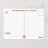 Moderne Retro-Rakete des Mittelalters Postkarte (Rückseite)