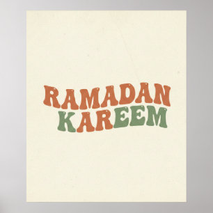 Moderne Retro-Ramadan-Kareem-Wandkunst Boho Islam Poster