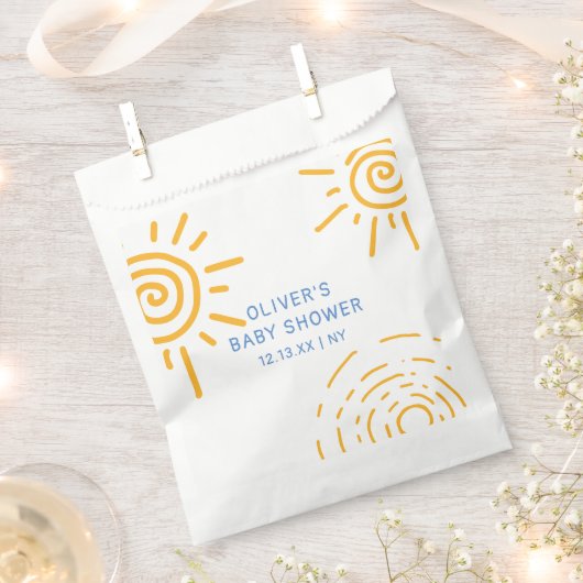 Moderne Retro-Ray Sonnenschein-Babydusche Geschenktütchen (Ausgeschnitten)