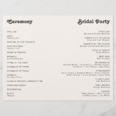 Moderne Retro-Regenbogen-Budget-Hochzeitsprogramm (Rückseite)