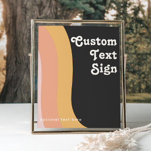 Moderne Retro-Regenbogen-Dunkle Karten und Geschen Poster