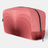 Moderne Retro rosa rote Herzdrucktüte Nähtasche Waschbeutel (Rechte Ecke)