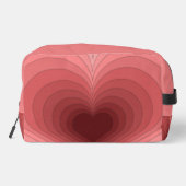 Moderne Retro rosa rote Herzdrucktüte Nähtasche Waschbeutel (Rückseite)